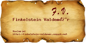 Finkelstein Valdemár névjegykártya